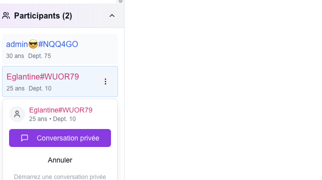 Bientôt disponible en beta: conversations privées entre utilisateurs