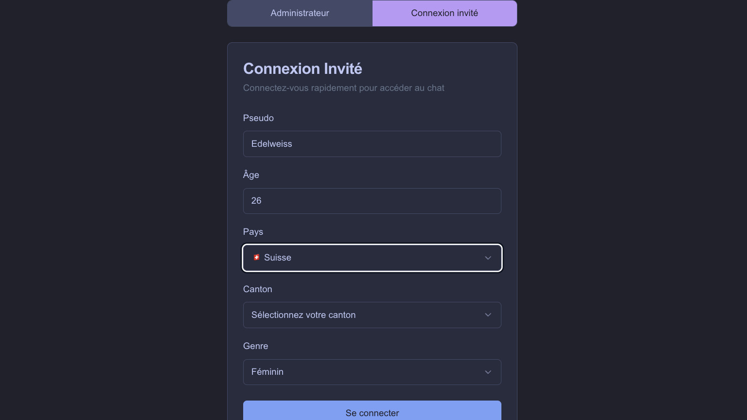 Ouverture du chat à d'autres pays francophones.